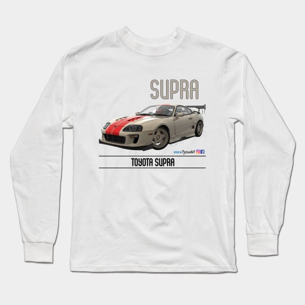 Supra Time Attack White Stripe Long Sleeve T-Shirt by PjesusArt